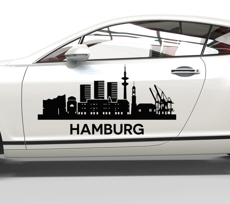 14008 Skyline Hamburg Aufkleber